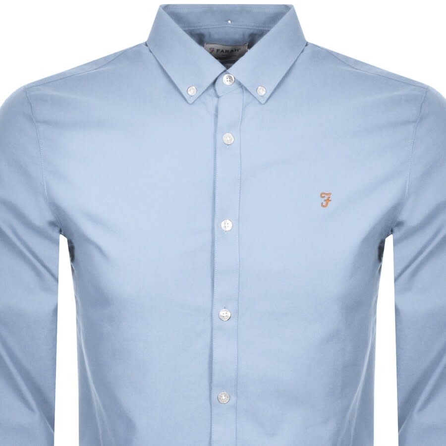 Farah Brewer Slim Fit Shirt Blue Mainline Menswear Denmark